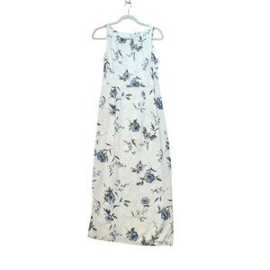 Vintage Los Angeles LA Womens Y2K Sleeveless Tank Maxi Dress Size White Floral